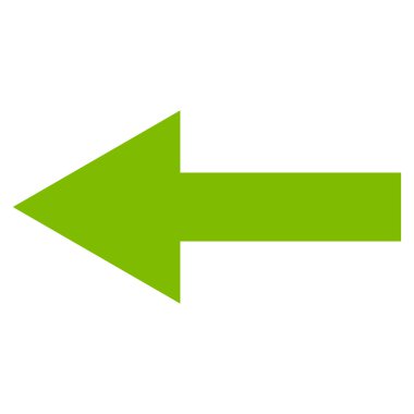 Ok sol düz vektör simgesi