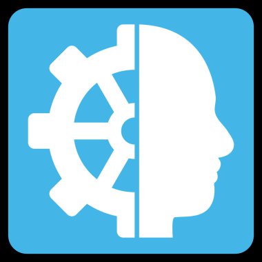 Cyborg Gear Flat Vektör Simgesi