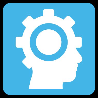 Cyborg vites düz vektör piktogram