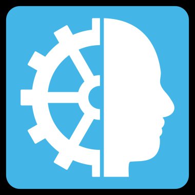 Cyborg vites düz vektör piktogram