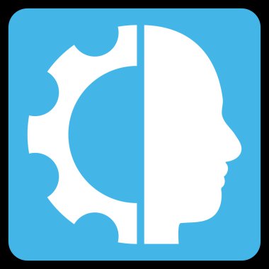 Cyborg vites düz vektör piktogram