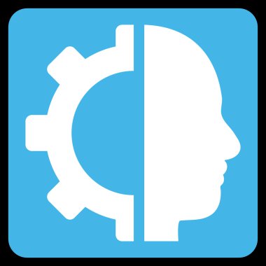 Cyborg Gear Flat Vektör Sembolü