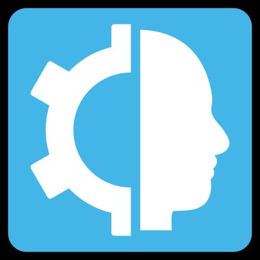 Cyborg Gear Flat Vektör Sembolü