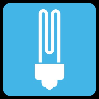 Floresan Ampul Düz Vektör Sembolü