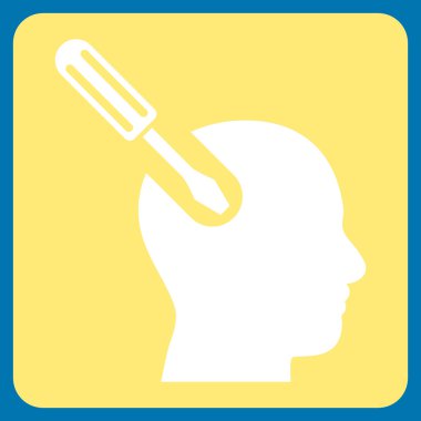 Beyin aracı düz vektör piktogram