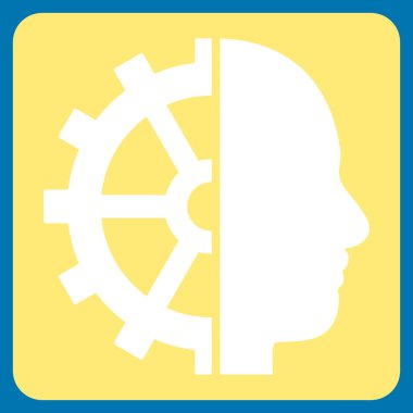 Cyborg Gear Flat Vektör Simgesi