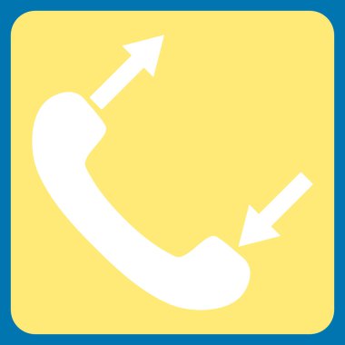 Düz vektör piktogram konuşurken telefon