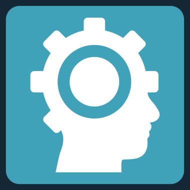 Cyborg Gear Flat Vektör Simgesi