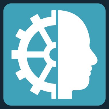 Cyborg Gear Flat Vektör Sembolü