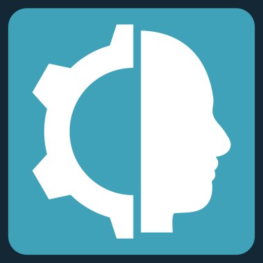 Cyborg vites düz vektör piktogram