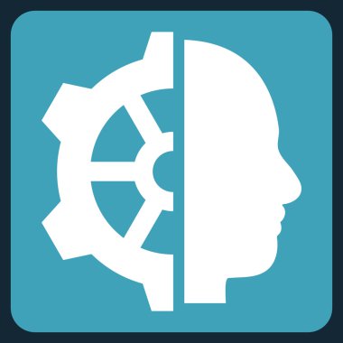 Cyborg Gear Flat Vektör Sembolü