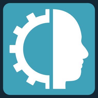 Cyborg Gear Flat Vektör Simgesi