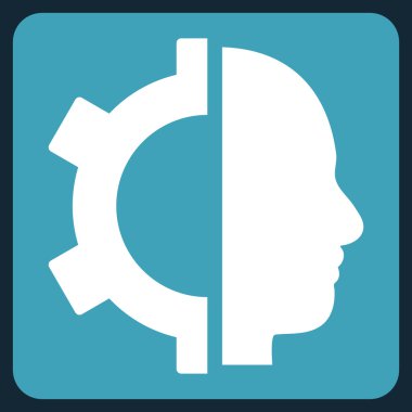 Cyborg Gear Flat Vektör Simgesi