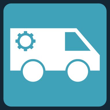 Servis Aracı Düz Vektör Sembolü