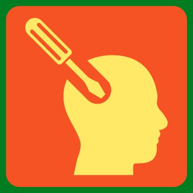 Beyin aracı düz vektör piktogram