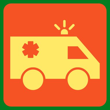 Acil araba düz vektör piktogram