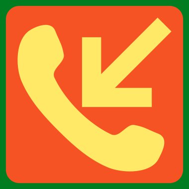 Gelen çağrı düz vektör piktogram