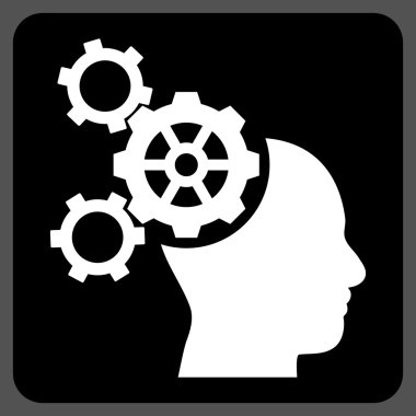 Beyin mekanik düz vektör piktogram