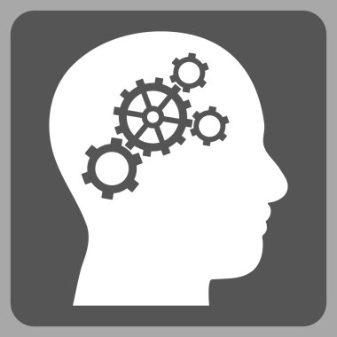 Beyin Dişlileri Düz Vektör Piktogramı