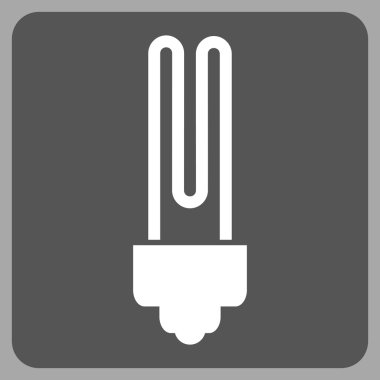 Floresan ampul düz vektör simgesi