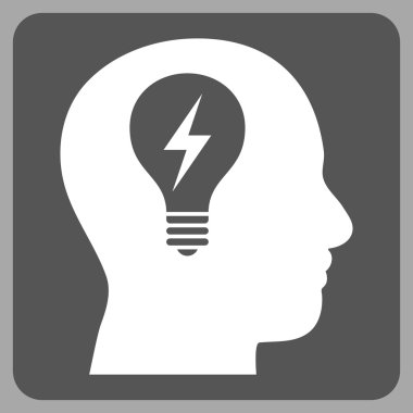 Baş Ampul Düz Vektör Sembolü