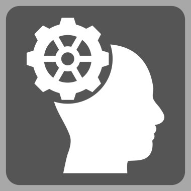 Düz vektör piktogram kafa dişli