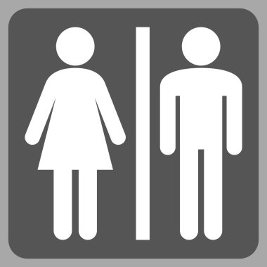 WC kişi düz vektör simgesi