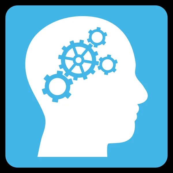 Brain Gears Flat Vector Pictogram — Stock Vector