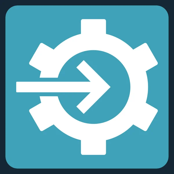 Pictograma plano de vectores de integración de engranajes — Vector de stock