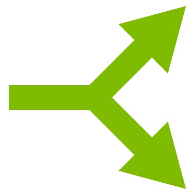 Düz vektör simgesi sağ çatallanma ok