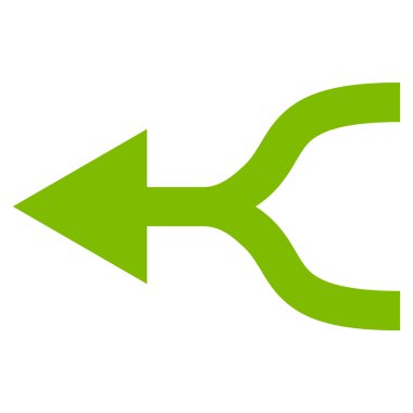 Ok sol düz vektör simgesi birleştirmek