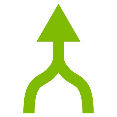 Düz vektör simge yukarı ok birleştirmek