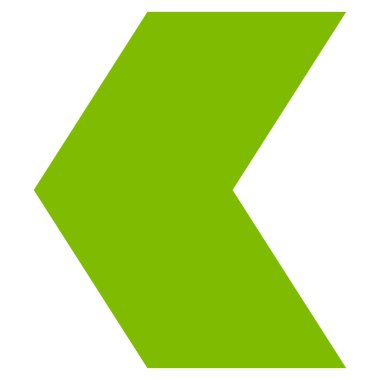 Yön sol düz vektör simgesi