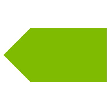 Yön sol düz vektör simgesi