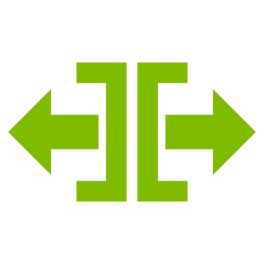 Yatay yöndeki düz vektör simge bölmek