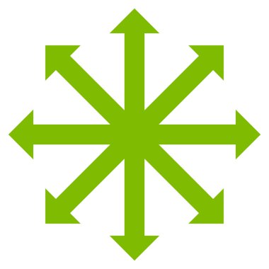 Oklar düz vektör simgesini genişletin