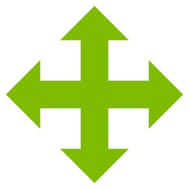 Oklar düz vektör simgesini genişletin