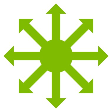 Radyal oklar düz vektör simgesi