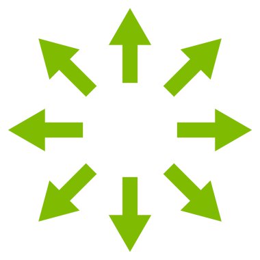 Radyal oklar düz vektör simgesi