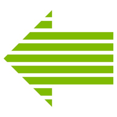 Şerit ok sol düz vektör simgesi