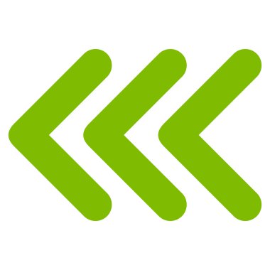 Üçlü ok ucu sol düz vektör simgesi