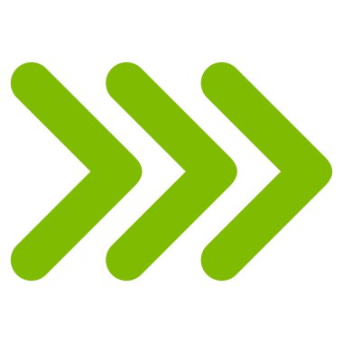 Üçlü ok ucu sağ düz vektör simgesi