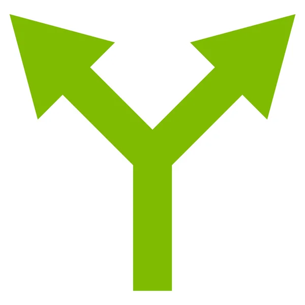 Bifurcation Arrow Up Flat Vector Icon — Stock Vector