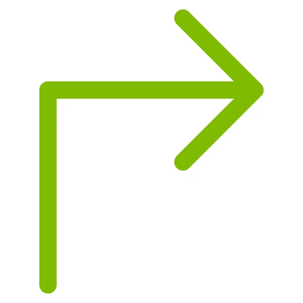Sväng höger platta vektor Icon — Stock vektor