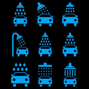 Araba duş vektör Icon Set