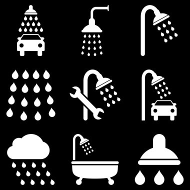 Duş ve banyo vektör Icon Set