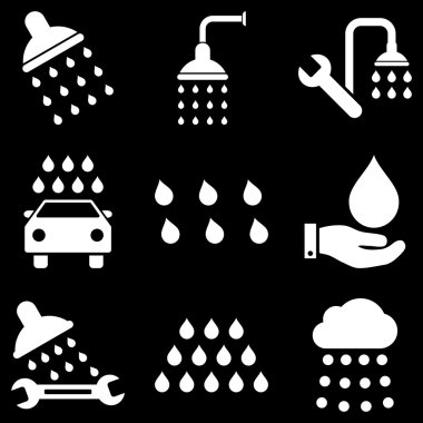 Duş ve banyo vektör Icon Set