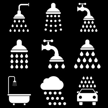Duş ve banyo vektör Icon Set