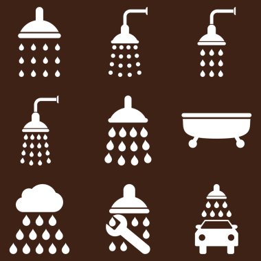 Duş ve banyo vektör Icon Set