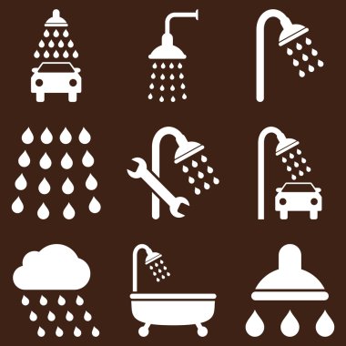 Duş ve banyo vektör Icon Set